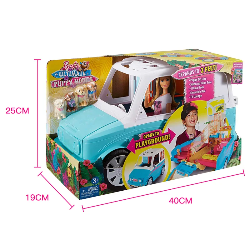 barbie ultimate puppy mobile with 4 dolls