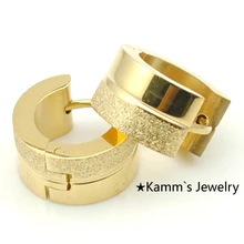 Низкая цена Мужские Женские Модные Позолоченные серьги 316L ювелирные изделия из нержавеющей стали оптом KE350