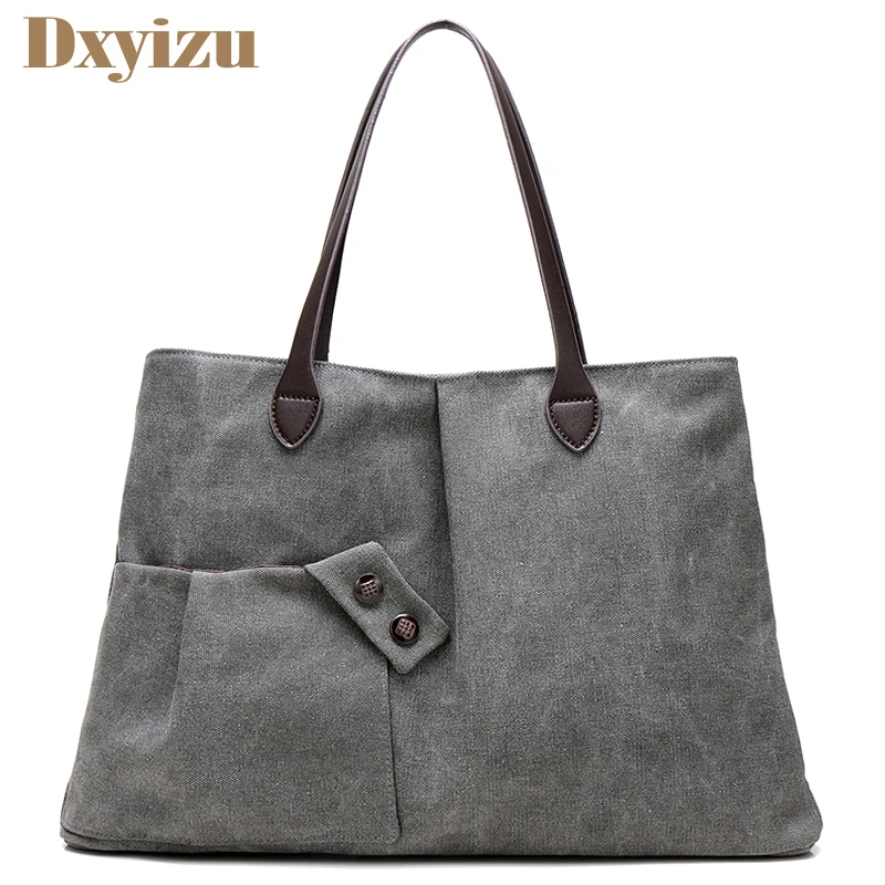

Ruched Canvas Casual Totes Women Large Capacity Shoulder Bags Multifunction Trunk Office Bag With Phone Pocket Handbags Women
