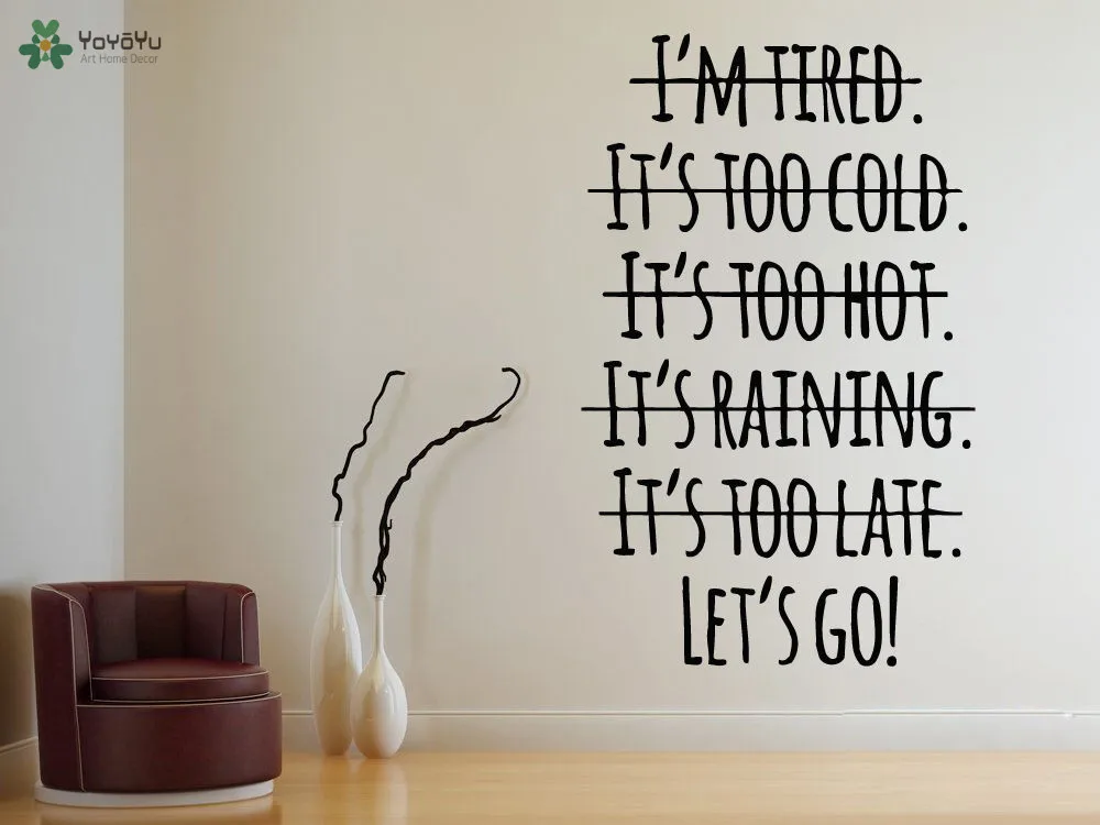 

YOYOYU Vinyl Wall Decal Reject Any Reason Lrt's Go Statement Interior Living Room Home Decoration Stickers FD317