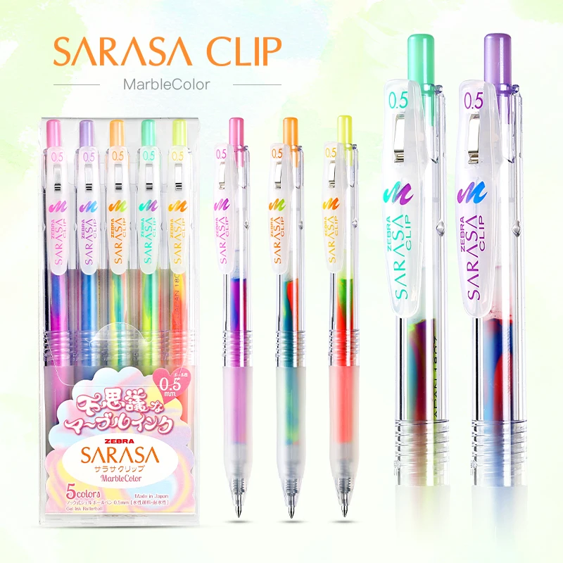 JIANWU 5pcs/set Japan Zebra three-color Rainbow gel pen JJ75 Color marker pen 0.5mm Bullet journal mixed color Student