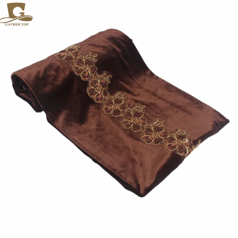 Flor de Veludo Novo Luxo Nigeriano Turbante Cabeça Longa Envoltório Headwrap Elegante Lenço Hijab Boné 3d 21 Acessórios para cabelo (mulheres)