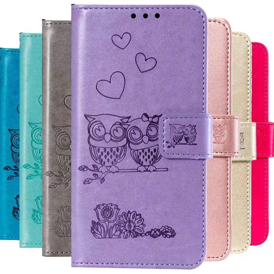 

Flip Leather Case For Samsung Galaxy S10 S10e S5 S6 S7 S8 S9 Plus Edge A10 A30 A40 A50 A70 M10 M20 3D Owl Wallet Cover Capa Case