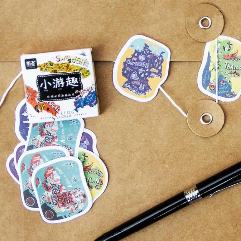 Originality Small Travel Fun Stationery Sticker Many Countries In