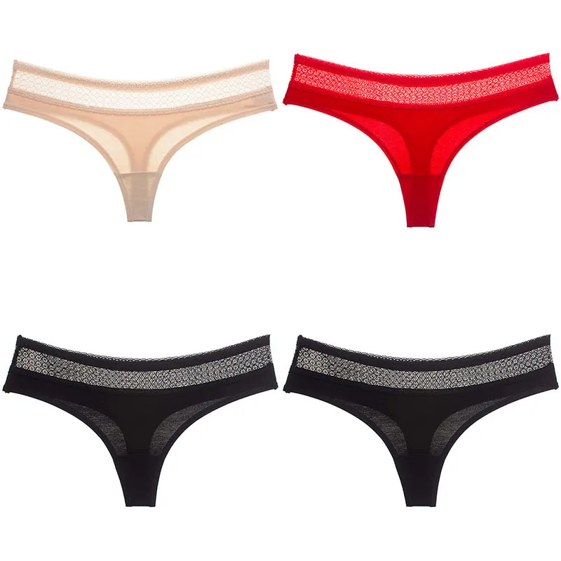 2 black skin red BZEL повседневные женские стринги, женское нижнее белье, кружевные женские хлопковые трусы, дышащие женские стринги с низкой талией, Прямая поставка - Цвет: 2 black skin red