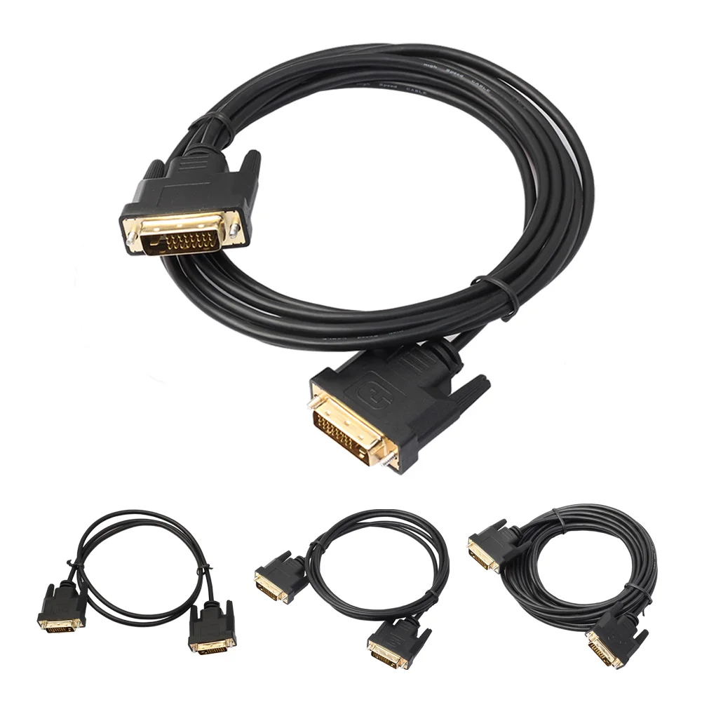 High Quality 1M 1.8M 3M DVI D To DVI D Gold Male 24+1 Pin Dual New Link