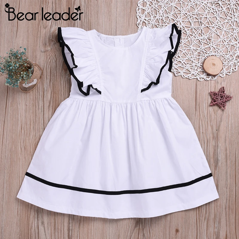 

Bear Leader Girls Dress 2019 New Brand Summer Flying Sleeve Back Button Princess Dresses Children Clothing Girls Dress For 3-7Y