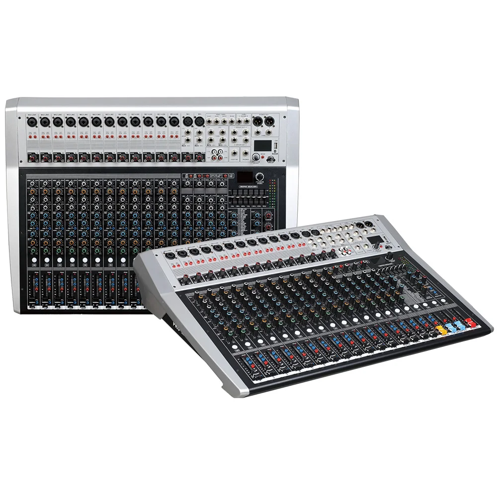 Mixing console recorder 48 V phantom power monitor AUX effect path 16 24 channel audio mixer