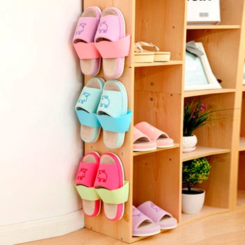 

Home Gadgets Creative Wall Hanger Shoe Holder Hook Shelf Rack Storage Organizer / Space Saving Storage Organizer