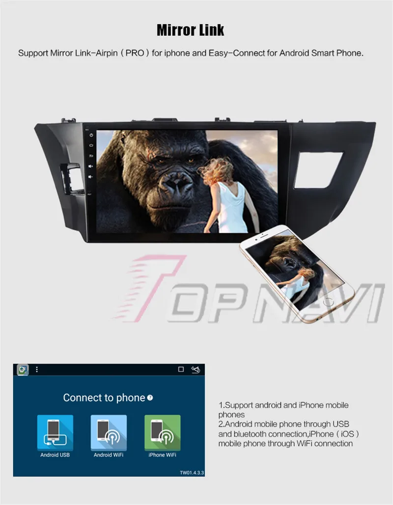 automagnitola 2 din For Toyota Levin 2014