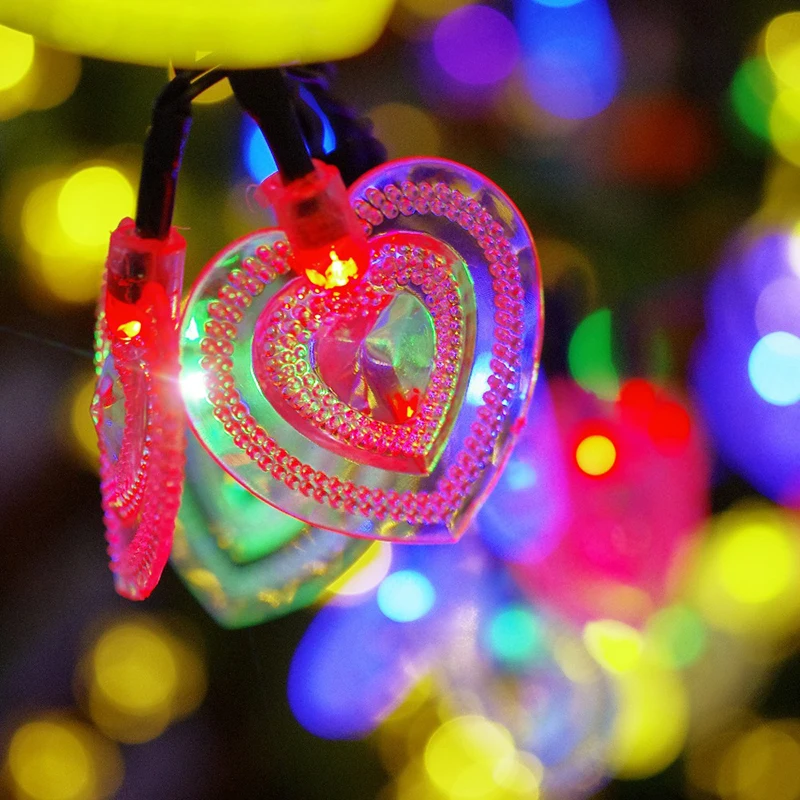 4.8 м Новое поступление 20 LED сердце Форма Солнечная Фея свет шнура Водонепроницаемый Солнечный свет открытый лампы сад Рождество Декор