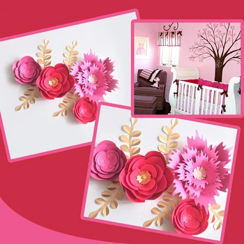 Handmade Cardstock Rose Diy Paper Flowers Leaves Set For Wedding Event Backdrops Decorations Nursery Wall Deco Video Tutorials Buy At The Price Of 18 84 In Aliexpress Com Imall Com
