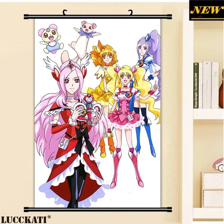 40X60 см свежий Precure! Серии Довольно вылечить лоли Rabirinsu мультфильм аниме стены картину росписи прокрутки тканевые живопись плакат