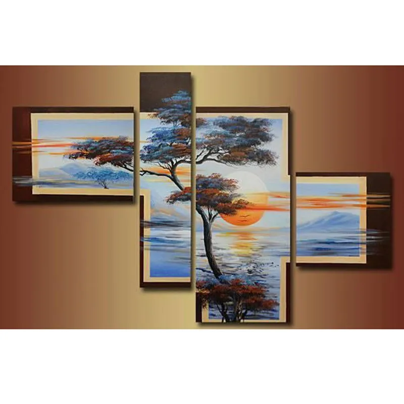 

4pcs Forest sunrise multi Full Drill 5D DIY Diamond Painting,diamond Embroidery,Pattern Cross Stitch,home decoration painting
