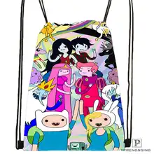Custom adventure-time Drawstring Backpack Bag Cute Daypack Kids Satchel (Black Back) 31x40cm#2018611-2(17)