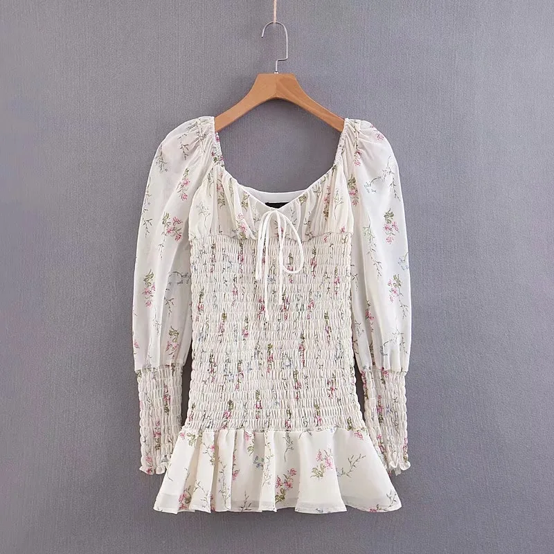 Женское облегающее платье с принтом в виде листьев лотоса | Женская одежда