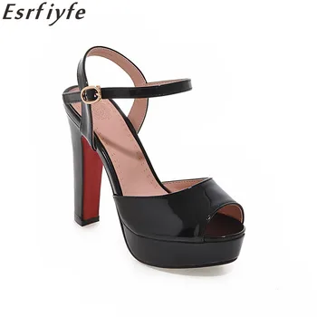 

ESRFIYFE 2018 New Large Sizes 34-43 Brand Design Summer Women Shoes Woman High Heels Platform Concise Casual Sandals