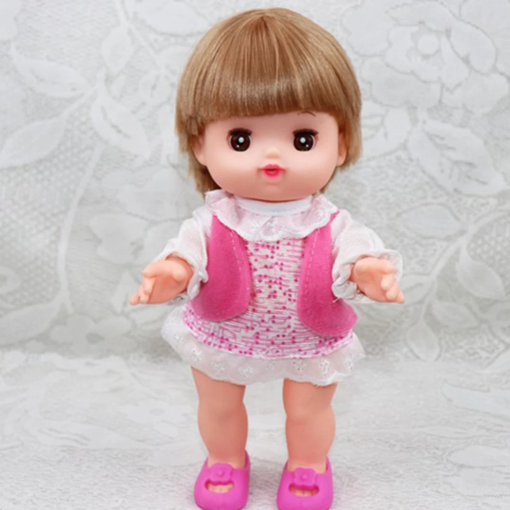 Popular Clothes Outfit Set False Two-piece Dress Skirt Tops  & White Underpants For Mellchan Doll Accessory