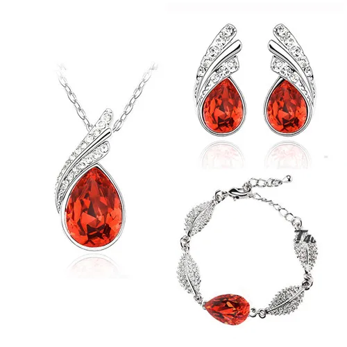 Женский ювелирный комплект из колье и серёг с австрийским кристаллом|necklace earrings