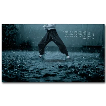 

NICOLESHENTING Bruce LEE Motivational Quote Art Silk Poster 21x12 24x43inch Inspirational Picture for Room Wall Decor 003