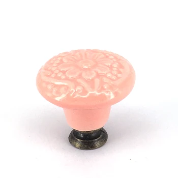 

Cute Pink Ceramic Cabinet Knob Cupboard Drawer Pull Dresser Handle