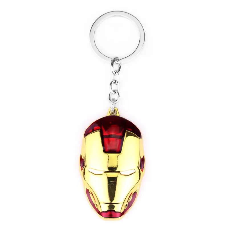 Movie Superhero los Vengadores Iron Man máscara Metal llavero llaveros colgante accesorios cadena dominante chaveiro llaveros para los Fans