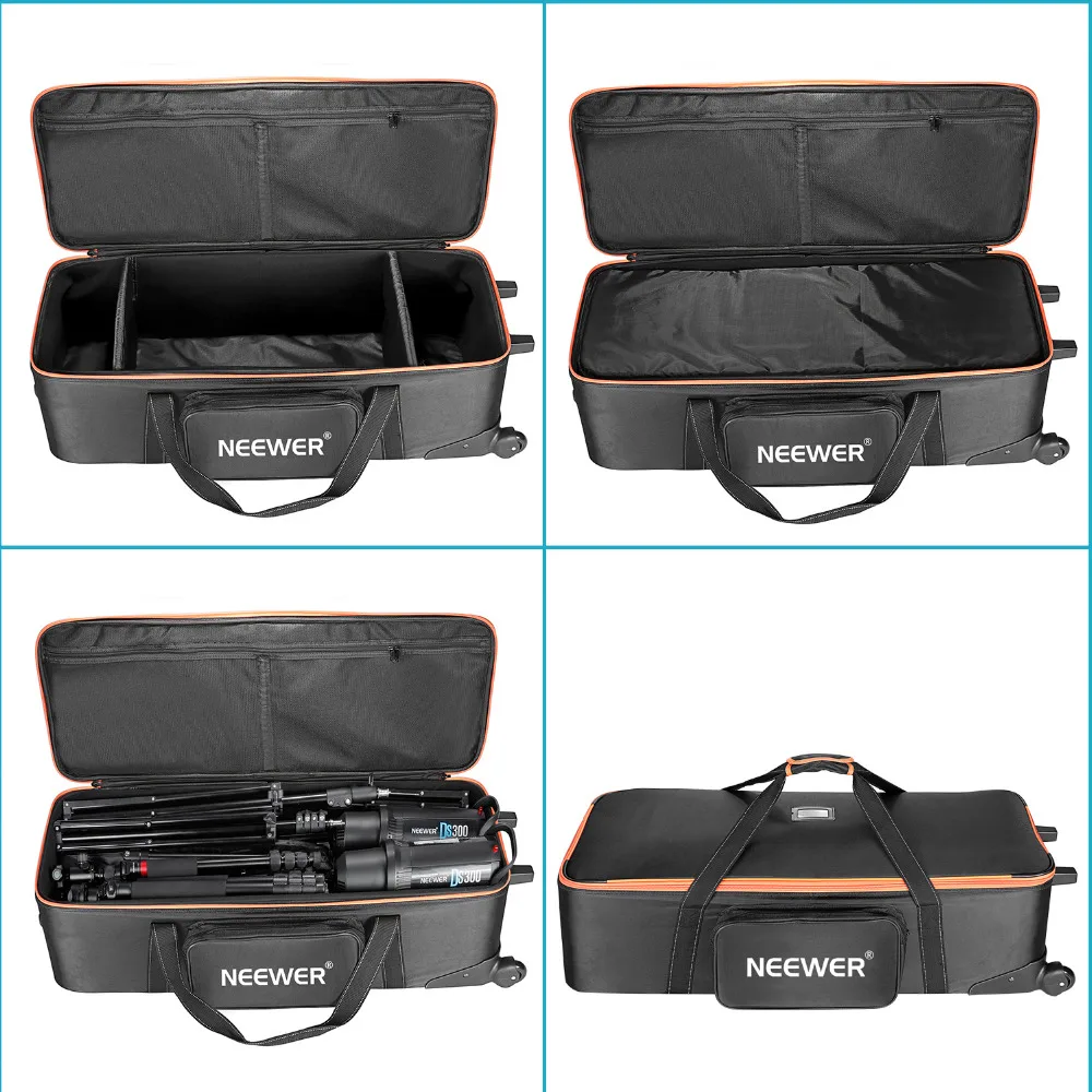 Neewer оборудование для фотостудии тележка сумка для переноски 3" x 15" x 1" /96x39x29 см ремни Мягкий отсек колеса для светильник/штатив