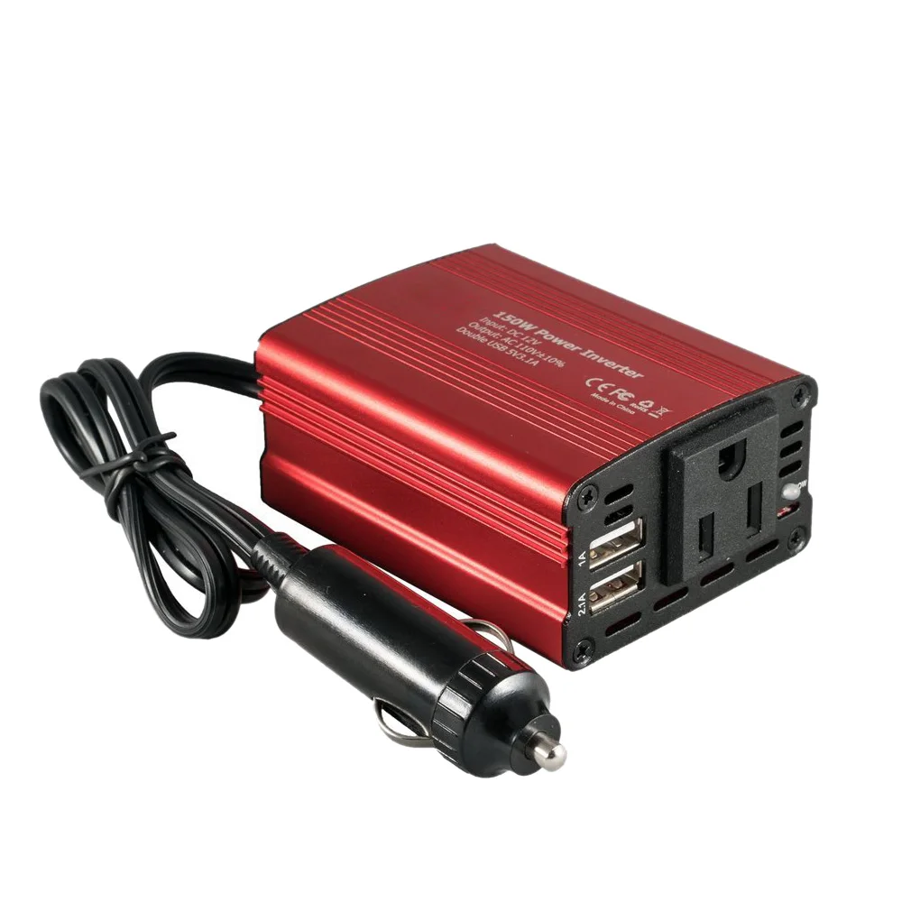 150W Power Inverter DC 12V to 110V AC Converter with 3.1A