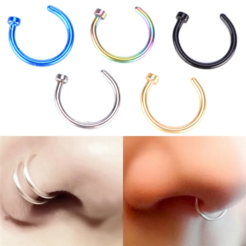 Buy Medical Nostril Titanium Gold Silver Nose Hoop