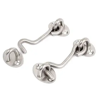 

2Pcs Old style Window Brace Windproof hook Door Window Catch Eye Cabin Hook Fasteners Window Hook 96mm 4 Inch Long