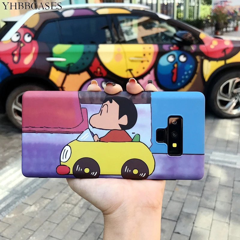 

YHBBCASES For Samsung S10 Plus S8 S9 Cases Cute Shin-chan Soft Cover For Samsung Note 8 9 Cartoon Candy Color Phone Case Fundas