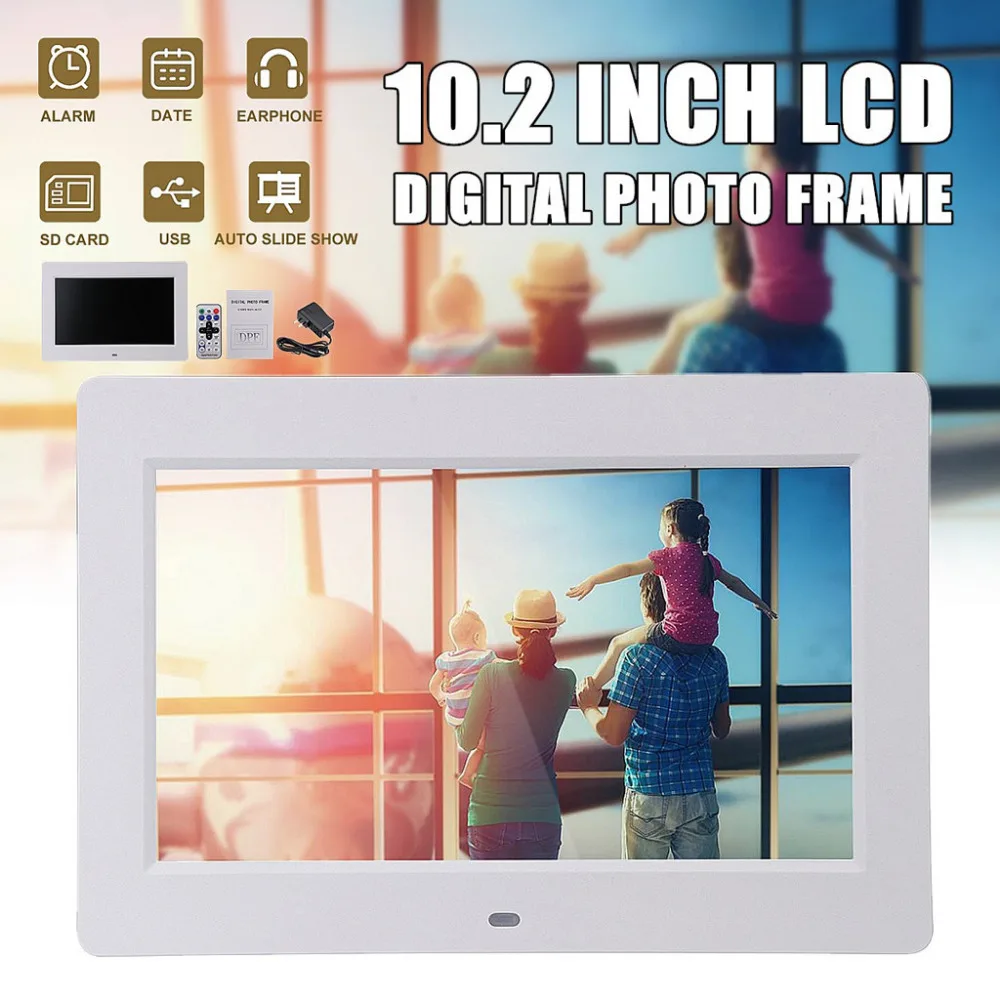

10.2 inch Multifunction Digital Photo Frame HD TFT LCD Slim Alarm Clock MP4 With Remote Digital Photo Frame D.25