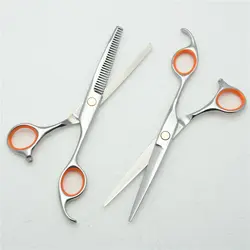 1008C 5,5 ''индивидуальные лого Топ Парикмахерские ножницы с прямой ручкой Парикмахерские ножницы для резки Thinning ножницы для волос
