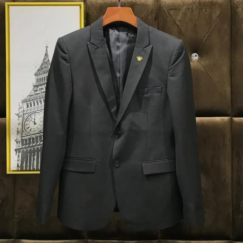 Top Quality Chic Bee Embroidery Smart Casual Mens 3Pcs Outfits Formal Business Office Work Wear Slim Fit Wedding Dress Suits Top Quality Chic Bee Embroidery Smart Casual Mens 3Pcs Outfits Formal Business Office Work Wear Slim Fit Wedding Dress Suits