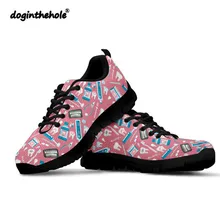 Doginthehole стоматологическое оборудование розовые кроссовки для женщин спортивные заманчивые для удобной шнуровки прогулочная Обувь zapatillas mujer Deportiva