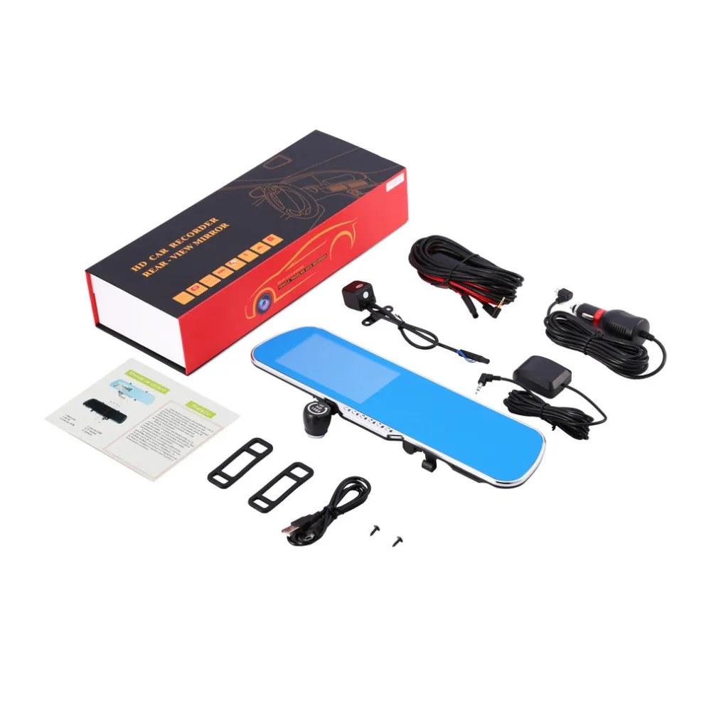 

5 inch Dpower Q6 Highlight Touch Screen Driving Recorder Mirror + GPS Tracking GPS Navigation Loop Recording Night Vision