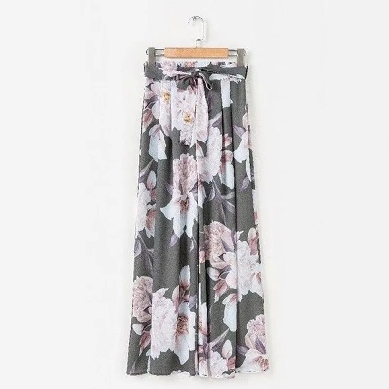 Женская одежда летняя мода Boho печатных свободные брюки Широкие брюки|Брюки |