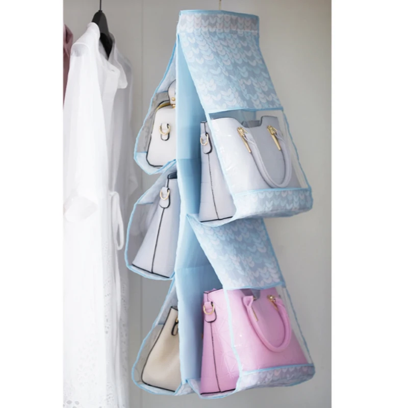 Colorful Clothing Hanging Type Storage Bags Folding Polyester Linen