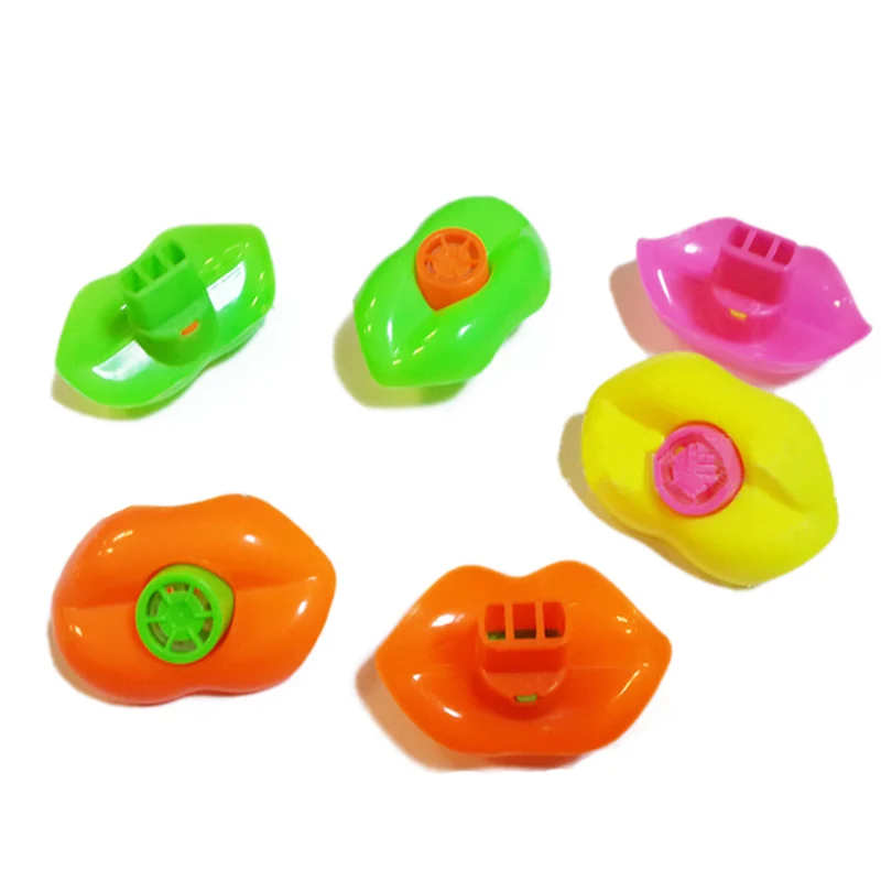 

15 a pack of random colors plastic mouth whistle giveaway toys