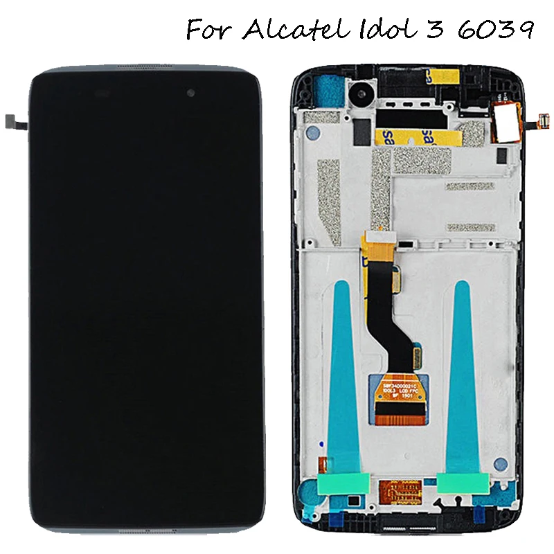 

For Alcatel one touch idol 3 OT6039 6039 LCD Screen Display + Touch Screen Digitizer with Frame Black