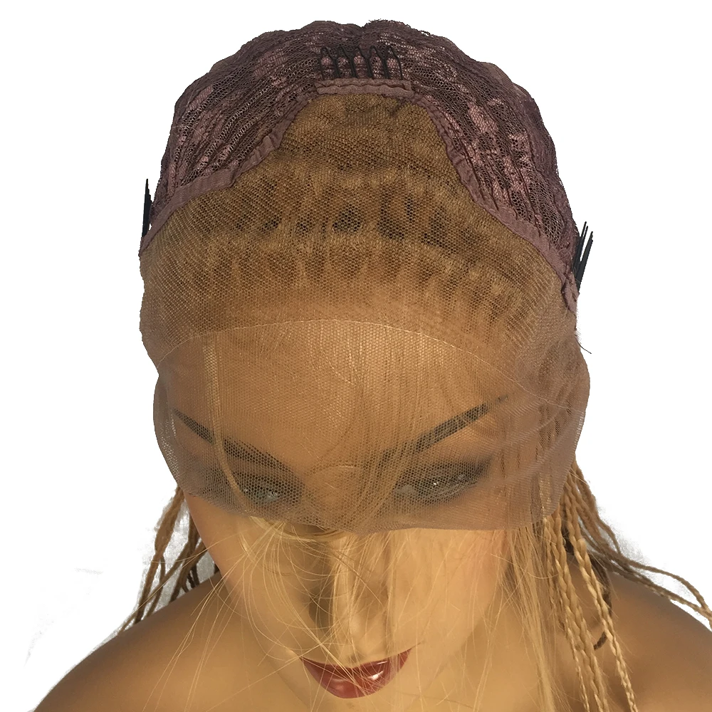 honey blonde braids Wig-7