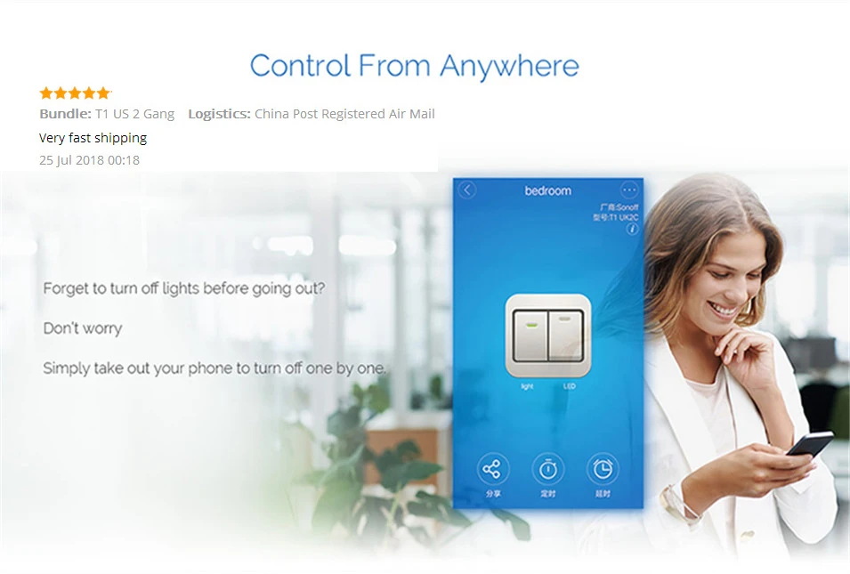 ITEAD Sonoff T1 US EU UK Smart WiFi RF  APP  Touch Control Wall Light Switch 1 2 3 Gang Wall Touch Switch Panel Smart Home-2