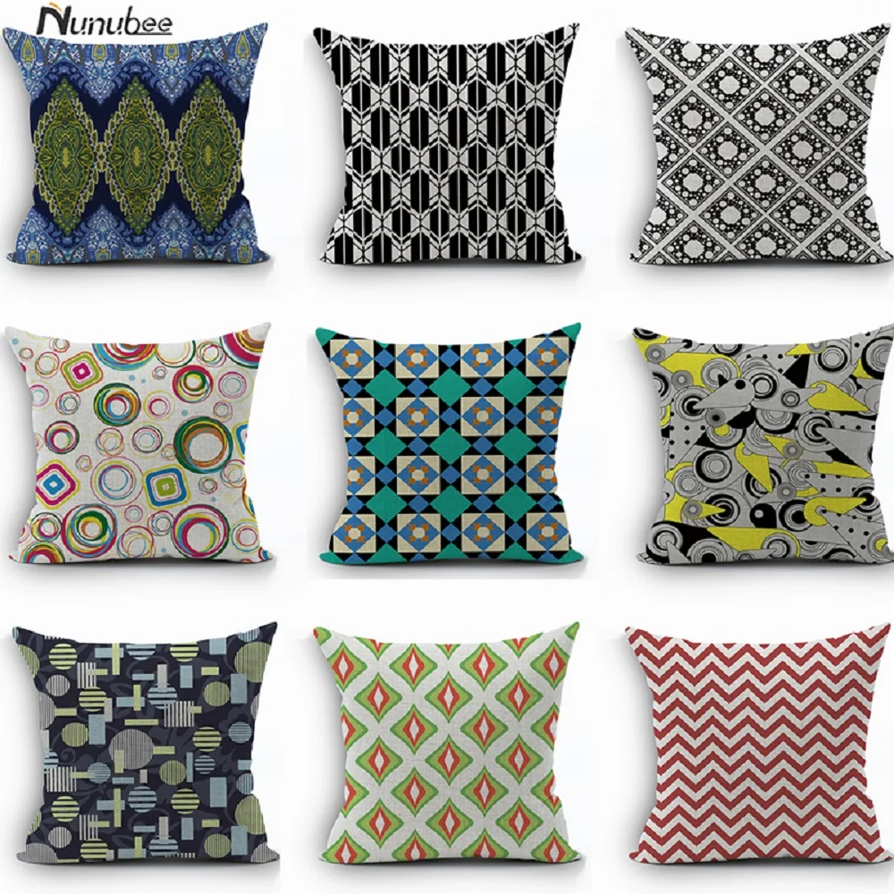 Nunubee بسيطة هندسية شعرية مخطط مجردة القطن عناق المخدة سيارة مكتب غرفة المعيشة وسادة أريكة غطاء وسادة Nunubee بسيطة هندسية شعرية مخطط مجردة القطن عناق المخدة سيارة مكتب غرفة المعيشة وسادة أريكة غطاء وسادة