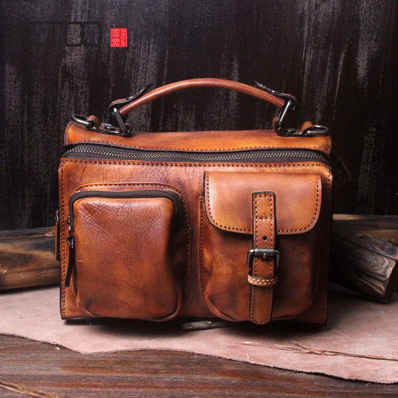 

AETOO Retro bag female new handmade leather handbag leather handbag female Messenger bag women