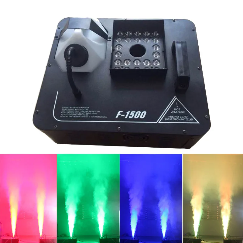 

1500W DMX Fog Machine 24x3W LED RGB Pyro Vertical Smoke Machine Professional Fogger For Stage Party Club Halloween Equipment