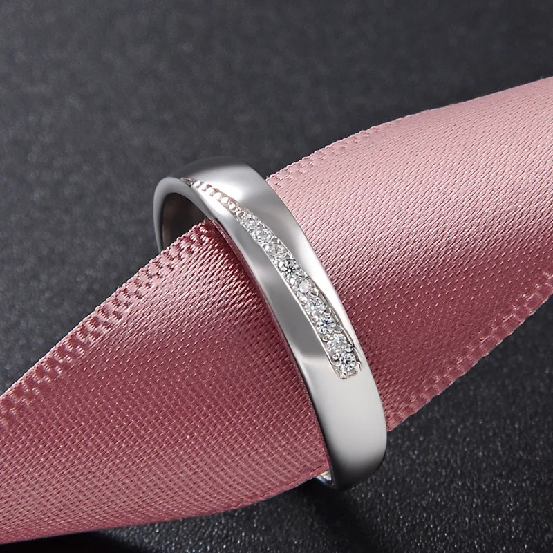 DOYUBO, модные 925 пробы серебряные кольца для влюбленных, регулируемый размер, чистое серебро, парные кольца с кубическим цирконием, обручальное кольцо VB262