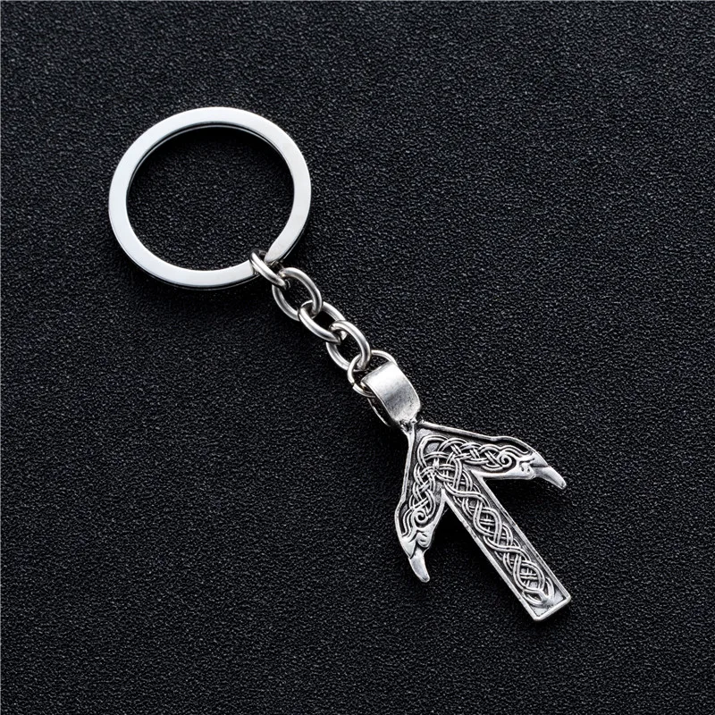 

Nordic Pirate Badge Pendant Suspension Keychain Stainless Steel Rings Car Keys Chains Accessories Viking jewelry For Men Women