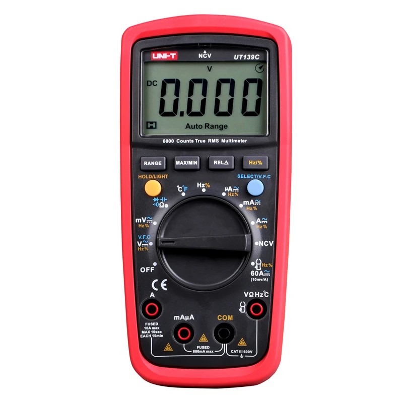 UNI T UT139C True RMS 2.6" LCD Digital Multimeter Handheld Tester 6000