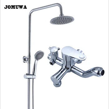 

Bathtub Shower Faucet 8 inch Rainfall Shower Head Hand Shower Sprayer Bathroom Shower System Set Water Tap Mixer Torneira
