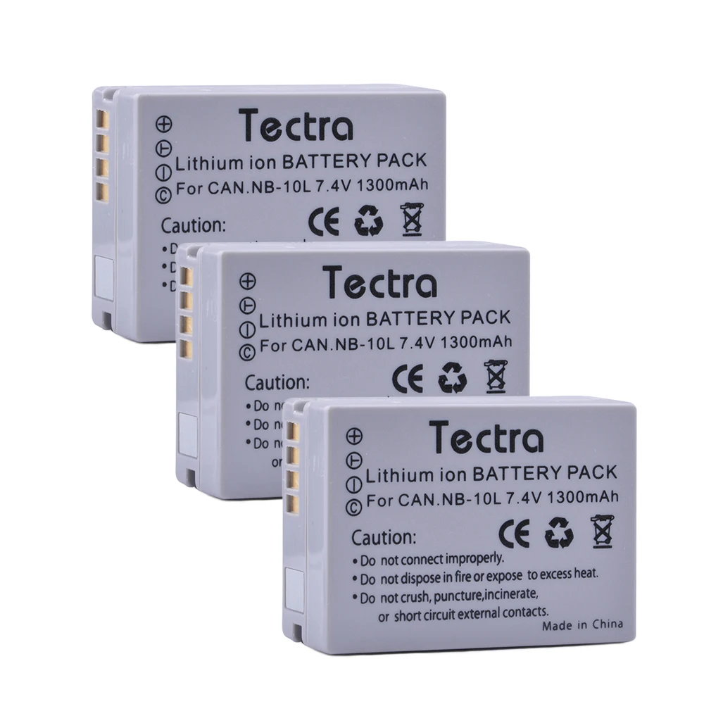 Tectra NB 10L 3 шт/уп. Аккумулятор для камеры Canon G1X G15 G16 SX40HS SX50HS SX60HS SX40 SX50 SX60 HS камера|nb